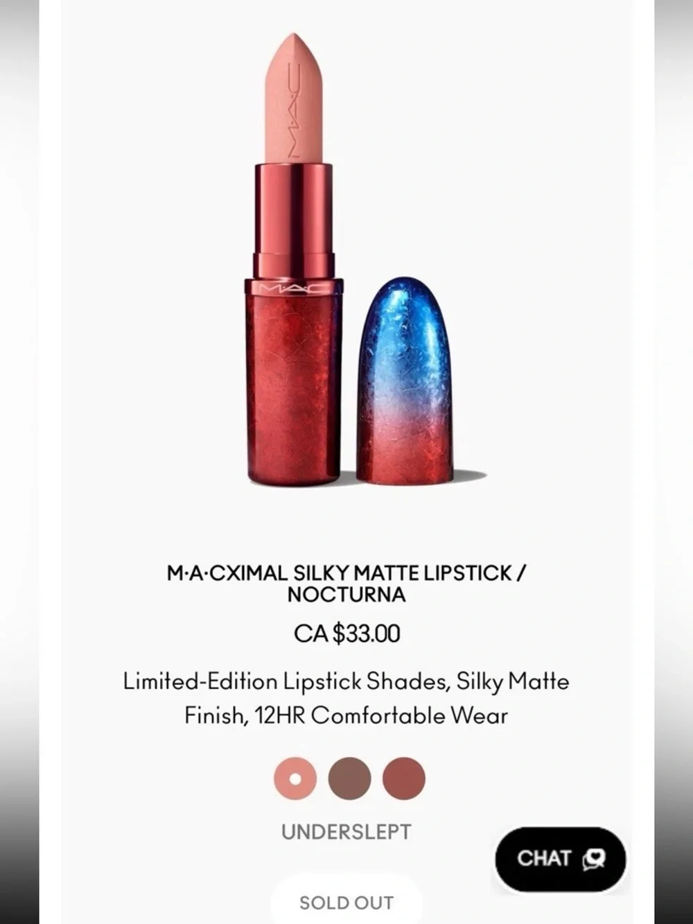 MAC UNDERSLEPT MACximal Lipstick Silky Matte Nocturna Limited Edition & Rare